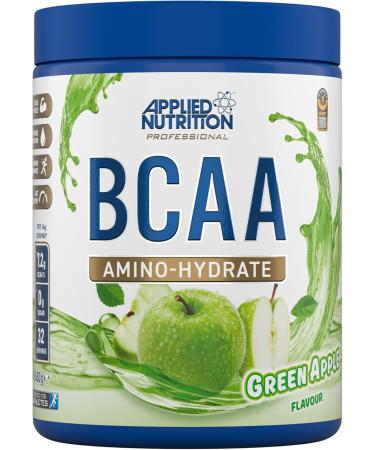 Applied Nutrition BCAA Powder Branched Chain Amino Acids BCAAs Supplement Amino Hydrate Intra Workout & Recovery Energy Drink 32 Servings - Green Apple - 15.87 Oz