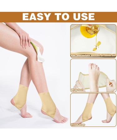 Organic Speed Oil Pack for Feet Reusable Castor Oil Wrap & Velcro Fastener | 2-Piece Set for Ankle Compression - Buy Online on GoSupps.com