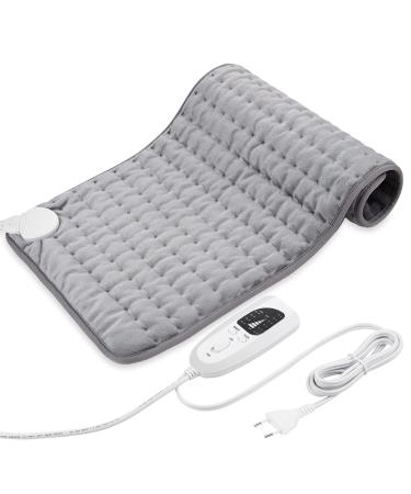 Heating cushion heat cushion with automatic shutdown heat cushion for back neck shoulder stomach soft flannel surface silver gray (30 x 60 cm) 30x60cm silver gray