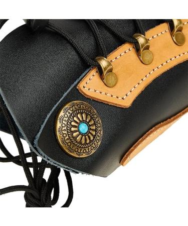 Adjustable Leather Arm Guard for Archery and Hunting - Brown-Black - Buy Online on GoSupps.com