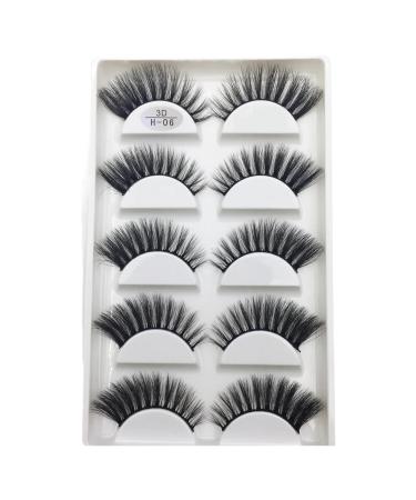 UAMOU 16 Style 10/50 Boxes 3D Mink Lashes Natural Cross False Eyelashes Long Messy Makeup Eye Lashes Faux Cils Maquillaje Cheerfully (Color : 5Pairs H 06 Size : 10Boxes 50Pairs)