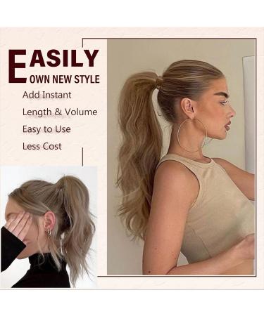 Dcbaboo 45cm Wavy Ponytail Hair Extension - Clip-in Braid with Clamp - Bleach Blonde Synthetic Hair - 140g Long Hair Accessory - Buy Online on GoSupps.com
