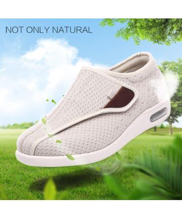 Mei MACLEOD Wide Diabetic Sneakers for Seniors - Adjustable Strap Closure, Arch Support, Lightweight, 5.5 Wide Beige - Buy Online on GoSupps.com