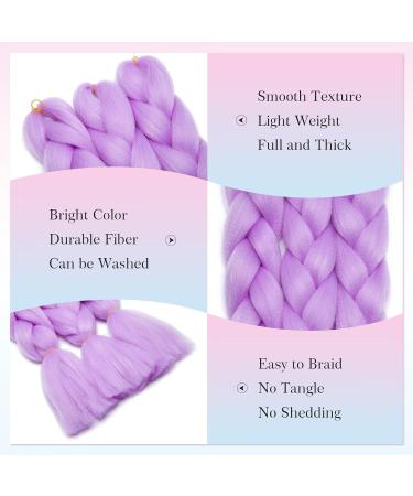 Tess Braids Extensions 60 cm - Jumbo KanCalon Hair for Box Braids Light Purple (1 Piece 100g) - International Shipping Available - Buy Online on GoSupps.com