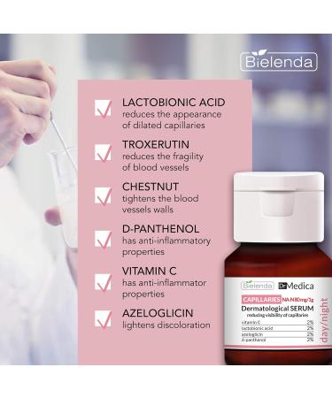 Bielenda Dr Medica - Effectively Reduces The Visibility Of Capillaries Brightens Discolorations - Dr Medica Capillary Skin Dermatologic Anti-Redness Face Serum Day/Night - 30 ml - Buy Online on GoSupps.com