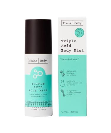 frank body Triple Acid Body Mist | Vegan Cruelty Free AHA/BHA Treatment | Tackle KP & Body Breakouts with Glycolic Acid & Salicylic Acid | 3.38 fl oz / 100 mL - Buy Online on GoSupps.com