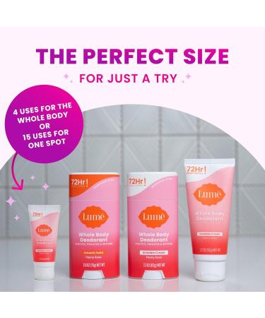 Lume Whole Body Deodorant - Mini Travel Size Invisible Cream Tube - Trial Size -72 Hour Odor Control - Doctor Developed - Aluminum Free Baking Soda Free - .5oz (Pack of 2) (Peony Rose) - Buy Online on GoSupps.com