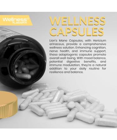 Lions Mane Supplement Capsules - 120 Count - Mushroom Supplement Brain Supplements for Memory and Focus Lion's Mane Mushroom Capsules Organic - Cognitive and Immune Support Focus Supplement 120 Count (Pack of 1) - Buy Online on GoSupps.com