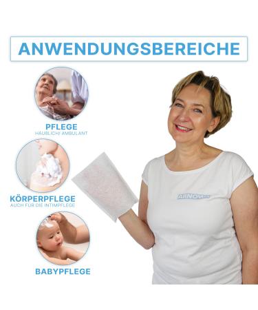 50 Arnomed Disposable Flap Wash Gloves - Soft Gentle Eco-Friendly for Baby Kids & Adults | 75g/m White Body Care - Buy Online on GoSupps.com