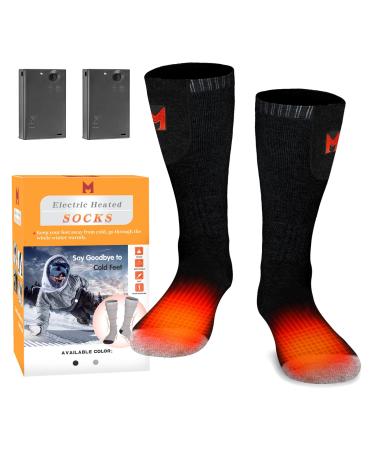 Heated Socks for Men and Women, Battery Operated Socks Washable Electric Heated Socks for Hiking Camping Skiing Fishing Hunting Mountaineering Black