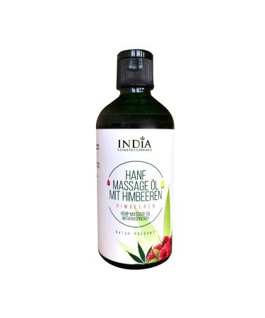 India Cosmetics Germany skin & massage oil with hemp seed oil extract. Organic premium quality! With raspberry oil that stimulates your senses.
