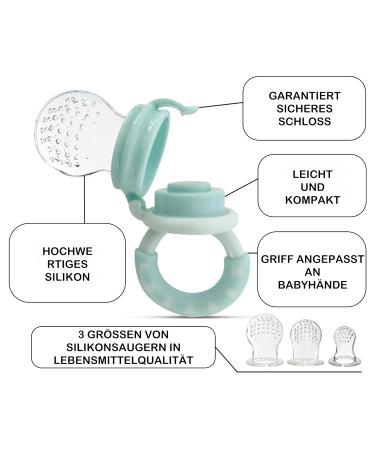 BEBI BORN Baby Fruit Teat - 1 Teat + 3 BPA-Free Silicone Teats (3-24 Months) | Safe & Versatile Fruit Teat for 4+ Months | Blue Teat with Usage Instructions - Buy Online on GoSupps.com