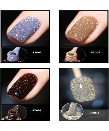 High Density Glitter Nail Polish 12 Colors Reflective Glitter Gel Nail Polish Set Holographic Glitter Nail Polish Manicure Set for Nail Art DIY Manicure and Pedicure at Home (Color : SE07 Size : - Buy Online on GoSupps.com