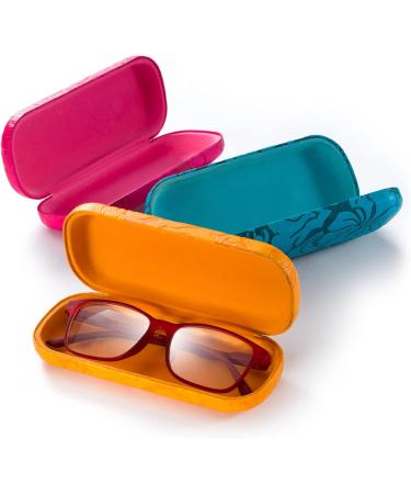 FEFI Turquoise Floral Relief Embossed Hardcase Glasses Case - Sturdy & Stylish | International Shipping Available - Buy Online on GoSupps.com