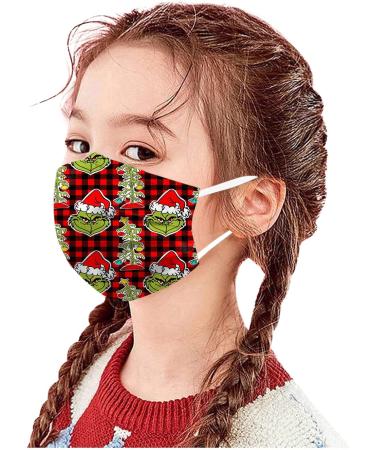 100Pcs Kids Grinch Disposable Face_Mask - Christmas Childrens Face_Mask Assorted Colors Design Boys Girls 3-Ply Face_Covering (Grinch F) - Buy Online on GoSupps.com