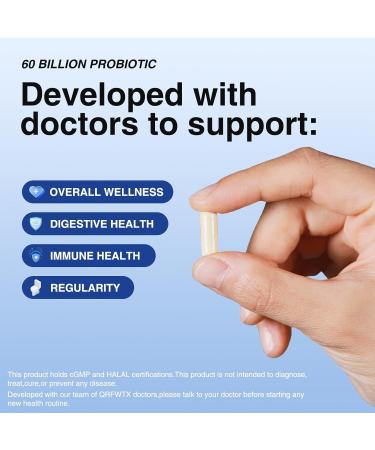 QRFWTX Acidophilus Probiotic - 60 Billion CFU Probiotics Immune Digestive & Gut Health Probiotics for Women & Men Gluten-Free Non-GMO cGMP Certified - 30 Acidophilus Capsules One Tablets Daily  - Buy Online on GoSupps.com