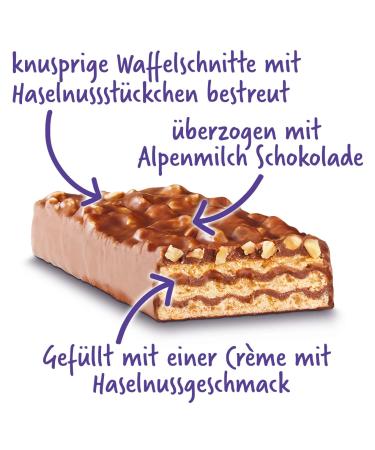 Buy Milka Nussini Bars - 35 Hazelnut Cream Wafer Slices (31.5g Each) | International Shipping Available - Buy Online on GoSupps.com