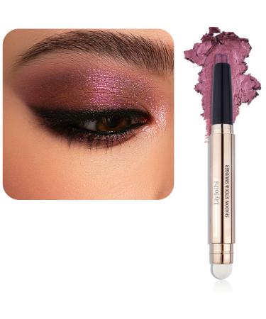 Liyloihi Eyeshadow Stick  Cream Eye Shadow Pencil Crayon Brightener Makeup with Soft Smudger  Waterproof & Long Lasting Eye Highlighter Makeup (09 Smoky Amethyst Shimmer)