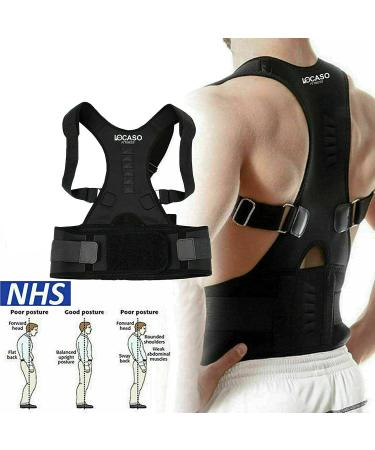 walgreen Xample Magnetic Back Support Belt Brace Lumbar Posture Corrector Pain Shoulder Neoprene Back Brace Posture Corrector Spinal Support for Women and Men (Small)