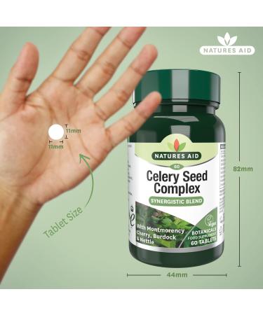 Natures Aid Celery Seed Complex With Montmorency Cherry Nettle & Burdock Vegan Tablets 60 Count (Pack of 1) - Buy Online on GoSupps.com