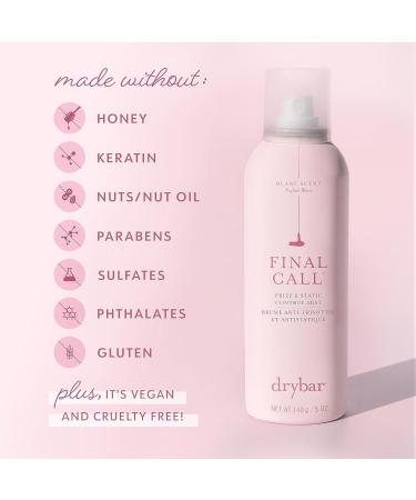 Drybar Final Call Frizz & Static Control Mist | Fights Frizz Tames Flyaways to Maintain Smooth and Shiny Blowouts 24 Hour Frizz Control & 72 Hour Static Control Coconut Colada Scent 5 Ounce (Pack of 1) - Buy Online on GoSupps.com