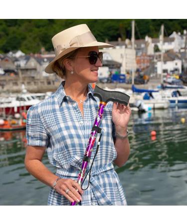 BeGrit Folding Walking Stick for Women - Adjustable & Lightweight Mobility Aid in Purple - Buy Online on GoSupps.com