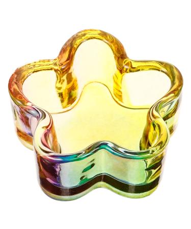 Baluue Nail Art Glass Dappen Dish Flower Shape Acrylic Liquid Powder Holder Nail Cup Crystal Bowl Glass Dappen Cups for Nail Art Manicure Care Tools