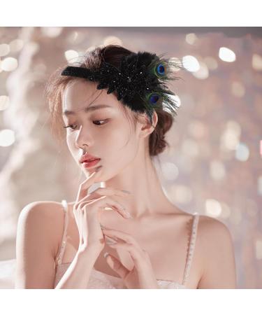 Peacock Headband Vintage 1920S Flapper Headband Headpiece Hairband Headdress Hair Accessory for Women - Buy Online on GoSupps.com