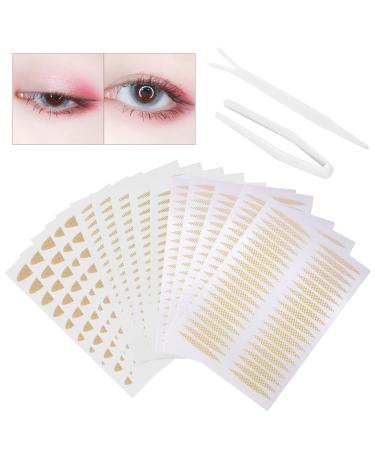 Double Eyelid Stickers,Eyelid Tape,Invisible Eyelid Tape,600 Pcs Natural Invisible Single Side Eyelid Tape Stickers with Fork Rod & Tweezer,Instant Eyelid Lift,Perfect for Droopy,Uneven,Monolids 600pc-1