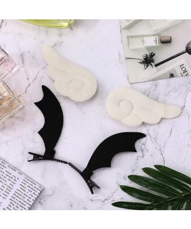 Lurrose Angel and Devil Wing Hair Clips - Set of 2 | Leather Cartoon Hairpins for Kids, Women, Girls - Buy Online on GoSupps.com