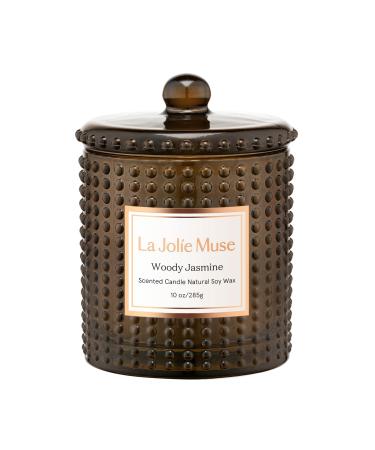 La Jolie Muse Wood-Jasmine fragrance candles for your home luxury candles for women candle gifts for women natural soy wax candles burning time: 75 hours gifts for women 285 g 10 oz jasmine blossom - Buy Online on GoSupps.com