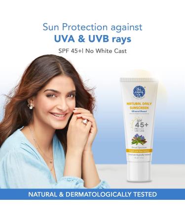 The Moms Co. Mineral Sunscreen for Women & Men with 25% Zinc Oxide | SPF 45+ PA++++ | Non-Greasy | Protection from UVA & UVB | No White Cast | Dermatologically Tested- 50 Gm - Buy Online on GoSupps.com