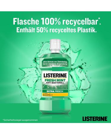 Buy LISTERINE Fresh Mint 600 ml | Antibacterial Mouthwash with Essential Oils for Fresh Breath | International Shipping Available - Buy Online on GoSupps.com