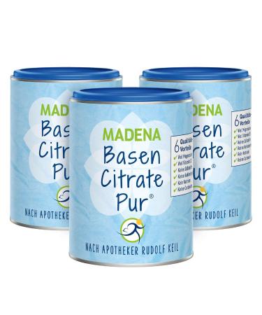 Madena base citrate Pur after pharmacist Rudolf Keil Base powder 216g dose the original with 100% organic bases vegan lots of magnesium as a citrate zinc potassium calcium diet - base fasting 3 Series PCK 216 g (3 pack)