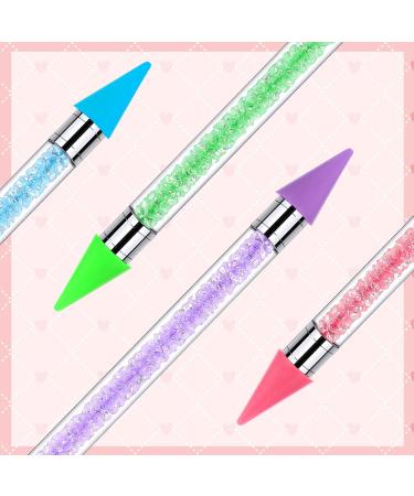 Tatuo 4 Pcs Rhinestone Picker Dotting Pen Set - Dual Ended Nail Art Tool for DIY Manicure - Crystals Wax Pencil for Gems (Blue Green Pink Purple) - Perfect for International Shipping - Buy Online on GoSupps.com
