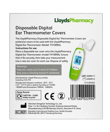 LloydsPharmacy Disposable Digital Ear Thermometer Covers - Hygienic Protection for Accurate Readings - Buy Online on GoSupps.com