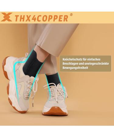 THX4Copper Ankle Bandage & Compression Socks for Plantar Fasciitis - Lightweight Breathable Support (Black 1 Pair) - Buy Online on GoSupps.com