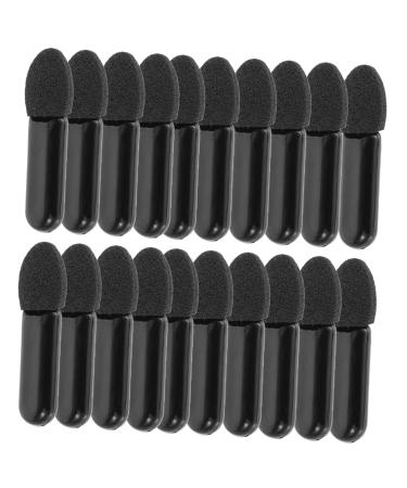 Baluue 100pcs Mini Eyeshadow Swab Foam Eyeshadow Eyelash Spoolie Mascara Wand Plastic Black