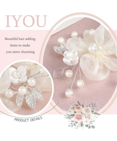 IYOU Flower Girl Wedding Headband Ivory Floral Headpiece Pearl Princess Hair Piece Holy Communion Hair Accessories for Girls - Buy Online on GoSupps.com