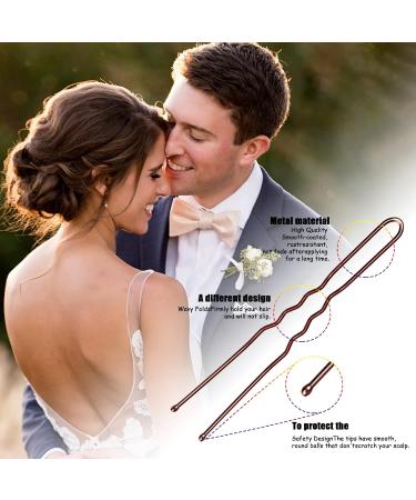 Mbsomnus 200pcs Brown U-Shaped Hair Pins Set with Storage Box - Long Bobby Pins for Thick Hair Styling and Weddings - Hair Grips for Women and Girls - Buy Online on GoSupps.com
