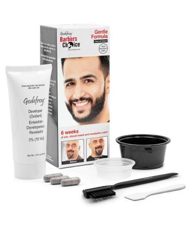Godefroy Barbers Choice 3 Application Beard and Mustache Dye For Men  6 weeks of Cover For Gray Facial Hair  Natural Black