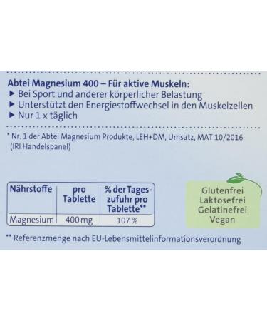 Buy Abtei Magnesium 400 - High Dose 30 Tablets for Optimal Health | International Shipping - Buy Online on GoSupps.com