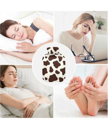 Hot Water Bottles with Brown White Cow Cover 2L Pain Relief & Bed Warmer for Women & Adults - Buy Online on GoSupps.com