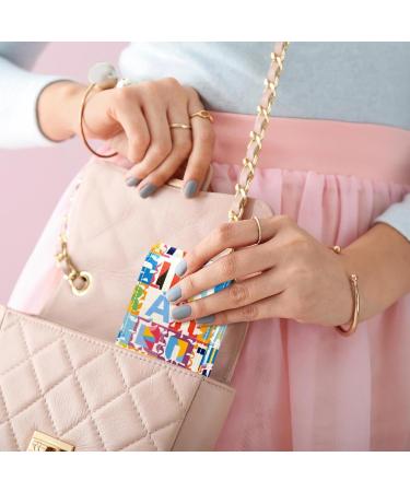 Travel Lipstick Organizer Case - Portable Makeup Bag with Mirror & Alphabet Number Puzzle Pattern | Global Shipping Available - Buy Online on GoSupps.com