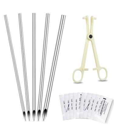 100 Pcs Ear Nose Piercing Needles Body Piercing Needles Mix Size 12G 14G 16G 18G 20G Stainless Steel Piercing Jewelry Kit and 1 Pcs Slotted Locking Pennington Forceps for Kit Supplies (Needle Style) - Buy Online on GoSupps.com