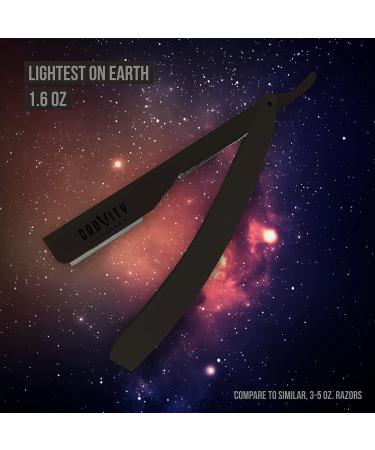 Premium Stainless Steel Barber Straight Razor Kit - Matte Black + 10 Derby Blades - Buy Online on GoSupps.com