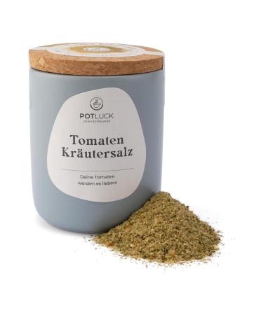 POTLUCK Tomato Herb Salt - Vegan & Gluten-Free Spice Mix in Ceramic Pot | 100g Natural Ingredients - Buy Online on GoSupps.com