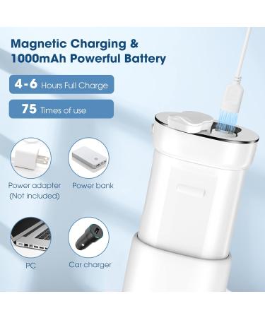 Portable Cordless Water Flosser with 5 Jet Tips - Rechargeable Dental Irrigator for Travel & Home - Mini White - Buy Online on GoSupps.com