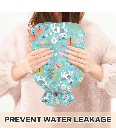Naanle Flowers Cats 2L Hot Water Bottle - Transparent Cover for Pain Relief & Heat Therapy | Bed & Hand/Foot Warmer - Buy Online on GoSupps.com