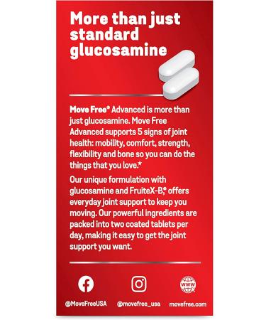 Move Free Advanced Glucosamine Chondroitin + Calcium Fructoborate Joint Support Supplement - 200 Tablets - Buy Online on GoSupps.com